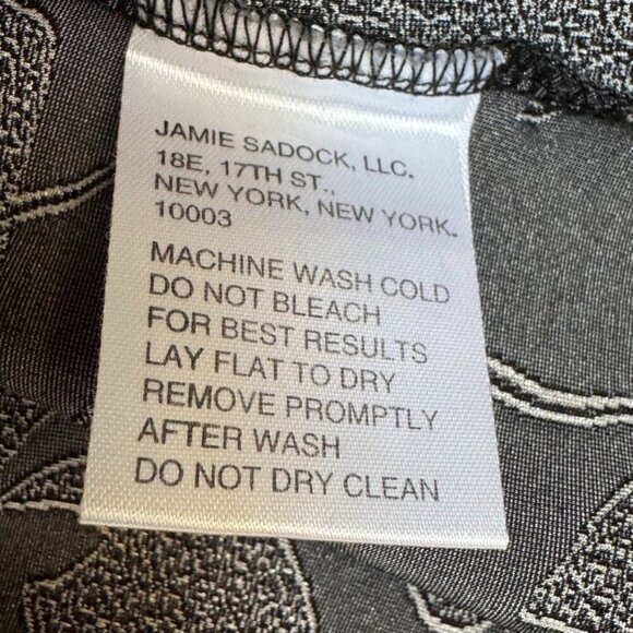 90s Vintage Jamie Sadock Golf Black Gray  Side Collar Zip Cap Sleeve Top Size XL - Picture 11 of 12